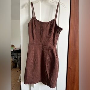 Brown Denim Mini Dress - LIKE NEW